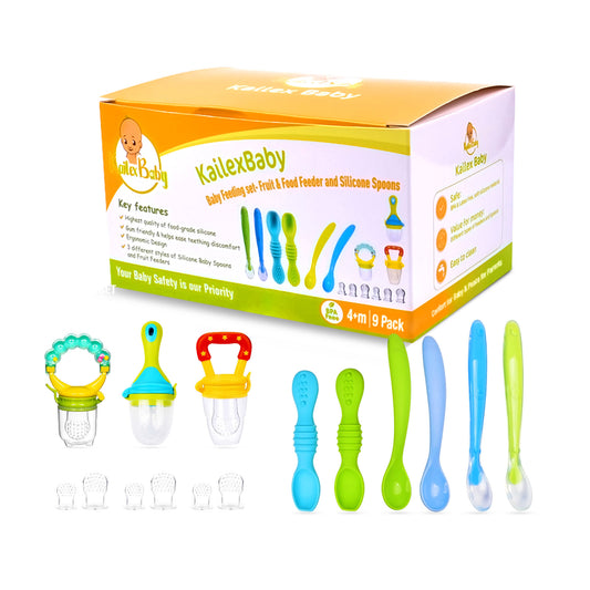Baby Feeding Set (18pcs)- Spoons, Food Feeder Pacifiers and Nipples